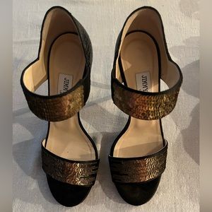 Jimmy Choo shoes, size 36.5 - Black snakeskin.